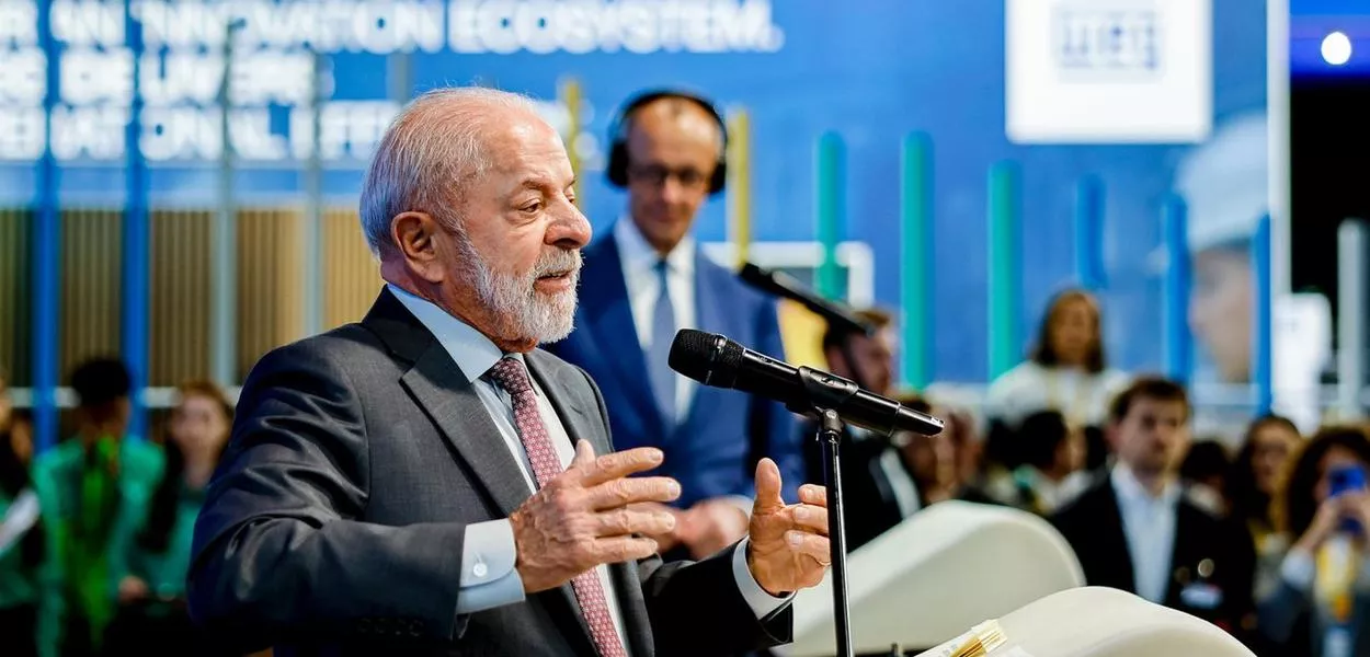 Presidente da República, Luiz Inácio Lula da Silva, durante visita à Feira Industrial de Hanôver, 20 de abril de 2026