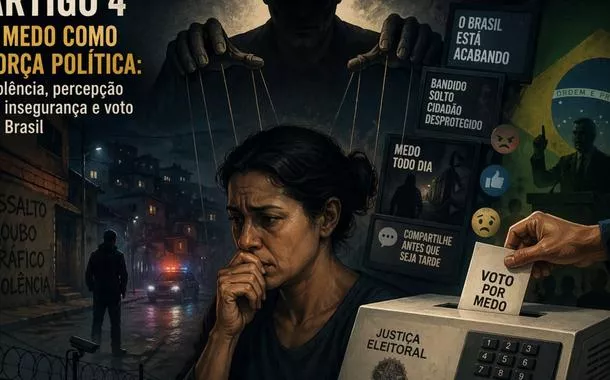 Ilustração da capa: O medo como força política: violência, percepção de insegurança e voto no Brasil