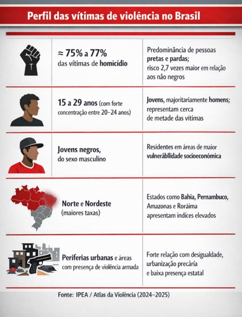 Perfil das vítimas de violência no Brasil