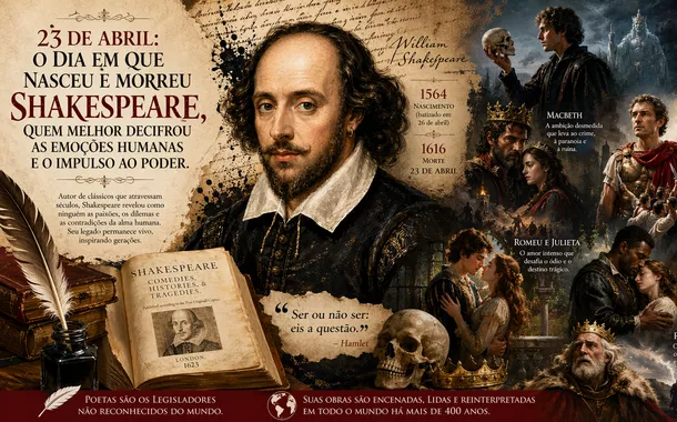 23 de abril: o dia em que nasceu e morreu Shakespeare, o maior intérprete das paixões humanas e do poder