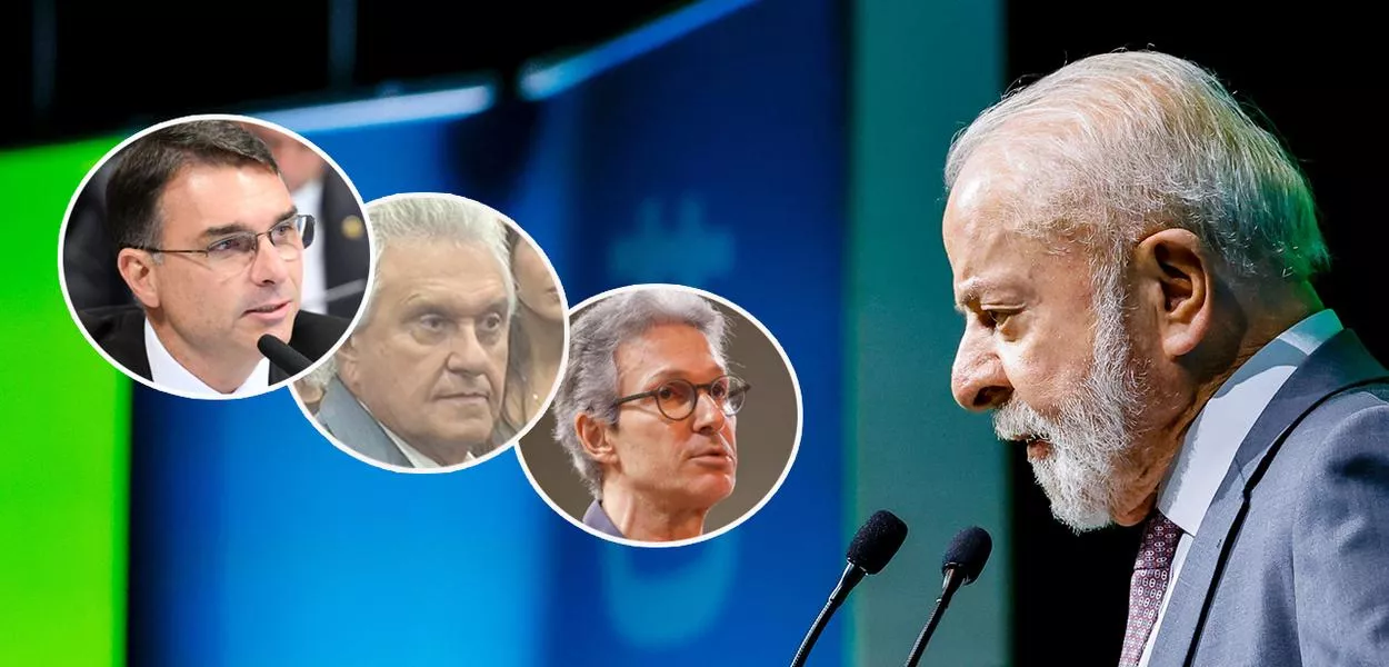 Flávio Bolsonaro, Ronaldo Caiado, Romeu Zema e Lula