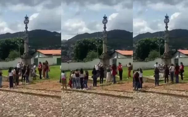 Vídeo mostra turistas imitando tortura em pelourinho de Mariana