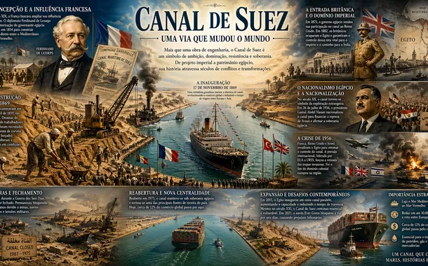 Canal de Suez: a obra que redesenhou o comércio global e atravessou guerras, impérios e revoluções