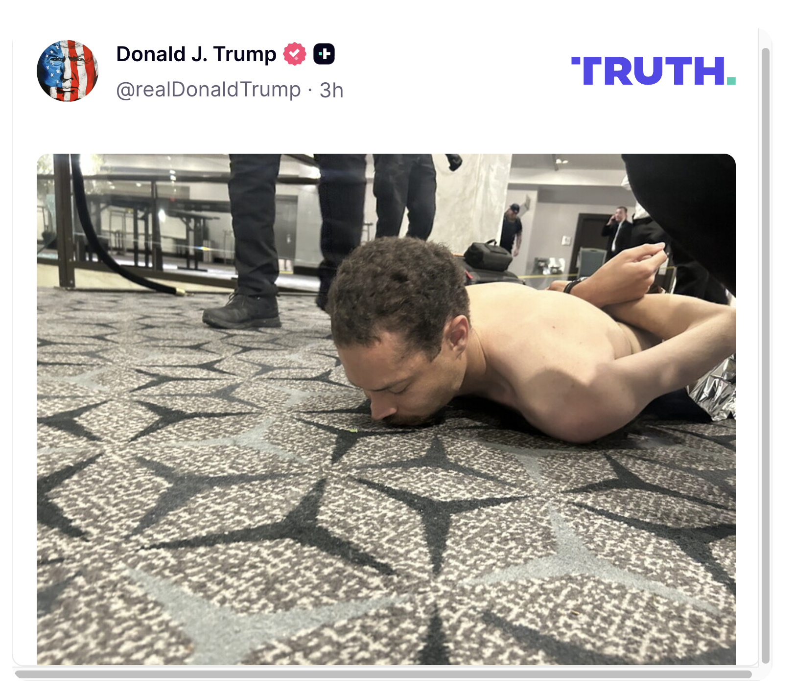 Trump divulga imagem do suspeito