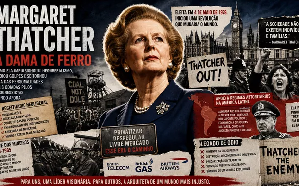 A dama de ferro que dividiu o mundo: como Margaret Thatcher impulsionou o neoliberalismo e se tornou alvo de rejeição global