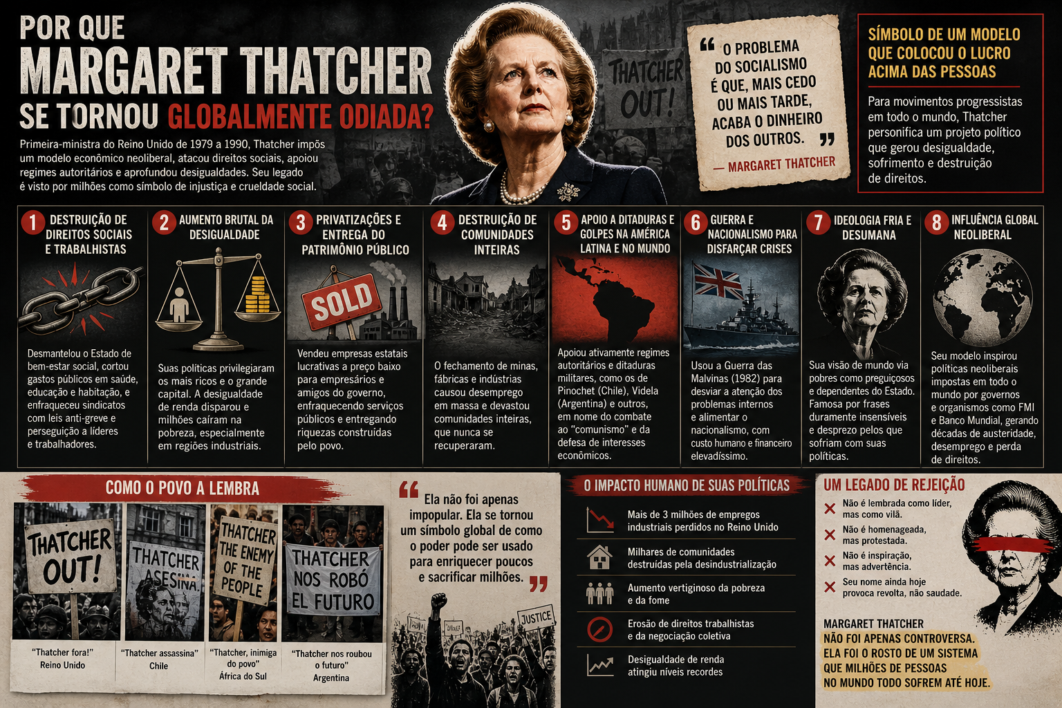 Por que Thatcher é globalmente odiada
