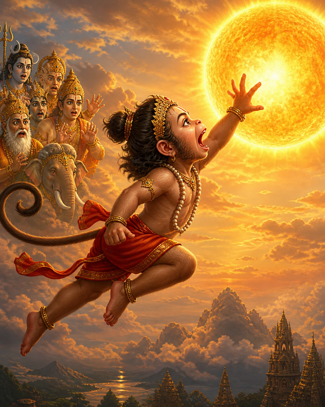 Hanuman tenta comer o sol