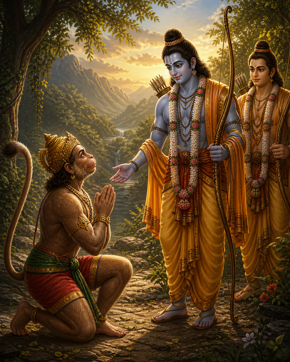 Hanuman se curva a Rama