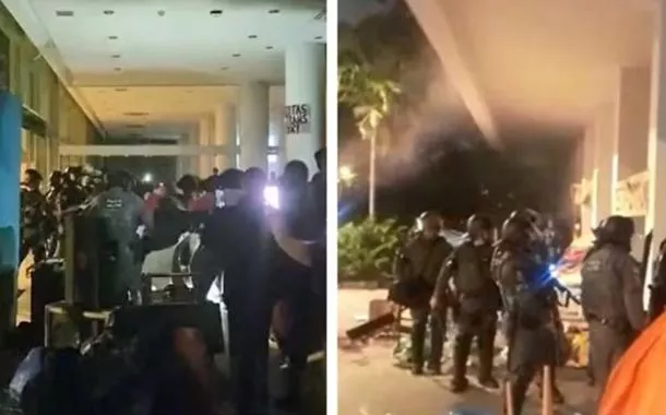 A Polícia Militar do Estado de São Paulo (PMSP) usou “corredor polonês” com cassetetes, bombas de efeito moral e gás lacrimogêneo para desocupar a reitoria da Universidade de São Paulo