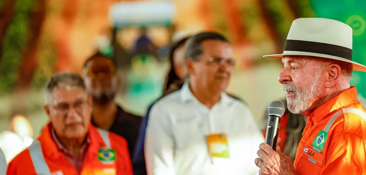 Presidente Lula durante anúncio sobre a retomada da produção de fertilizantes na Fafen-BA SEAUD/PR
