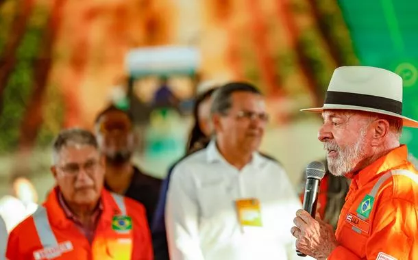 Presidente Lula durante anúncio sobre a retomada da produção de fertilizantes na Fafen-BA SEAUD/PR