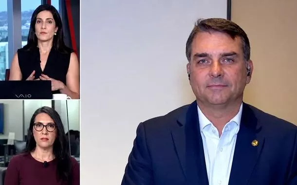 Jornalistas da CNN e Flávio Bolsonaro