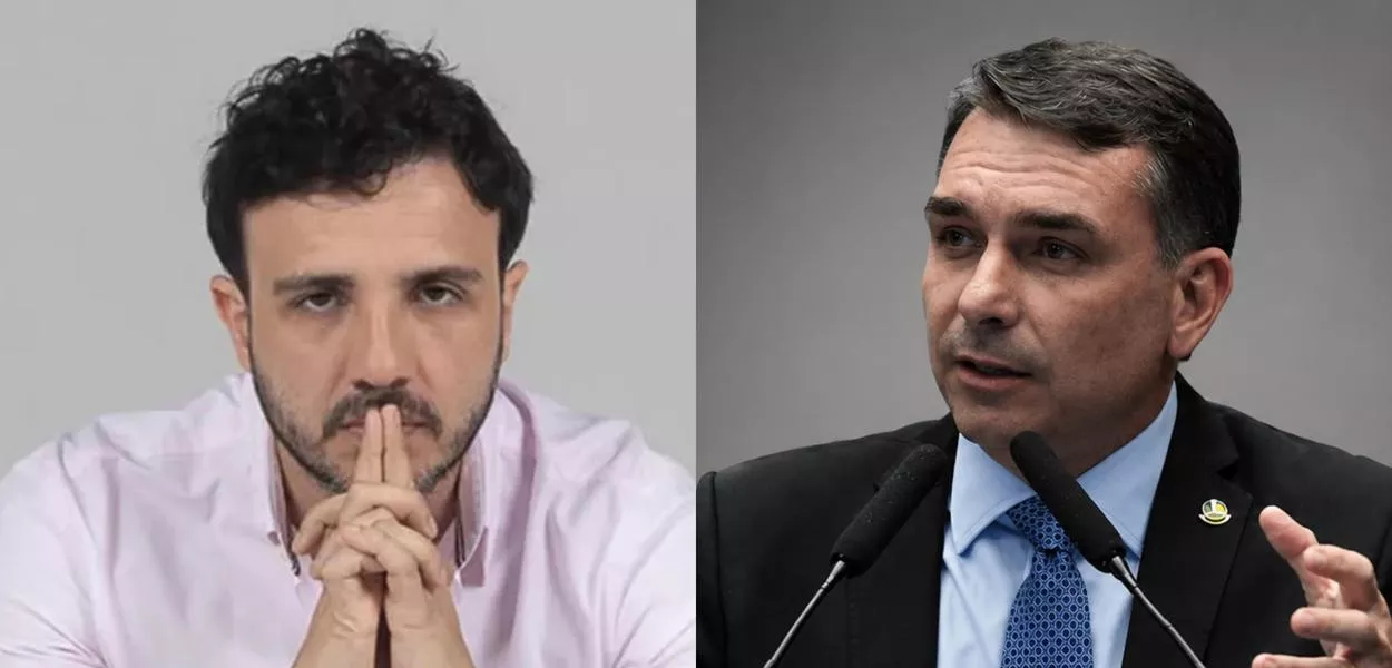 Renan Santos e Flávio Bolsonaro 