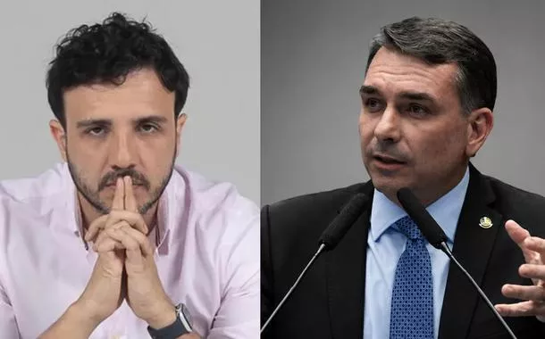 Renan Santos e Flávio Bolsonaro 