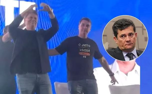 Tarcísio e Moro ignoram escândalo do Banco Master e fazem ato com Flávio Bolsonaro