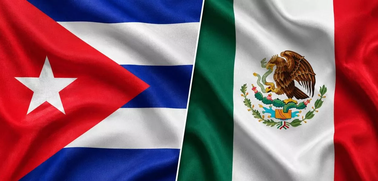 Bandeiras de Cuba e do México