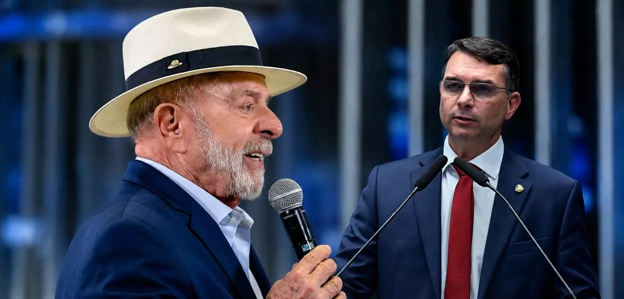 Lula e Flávio Bolsonaro