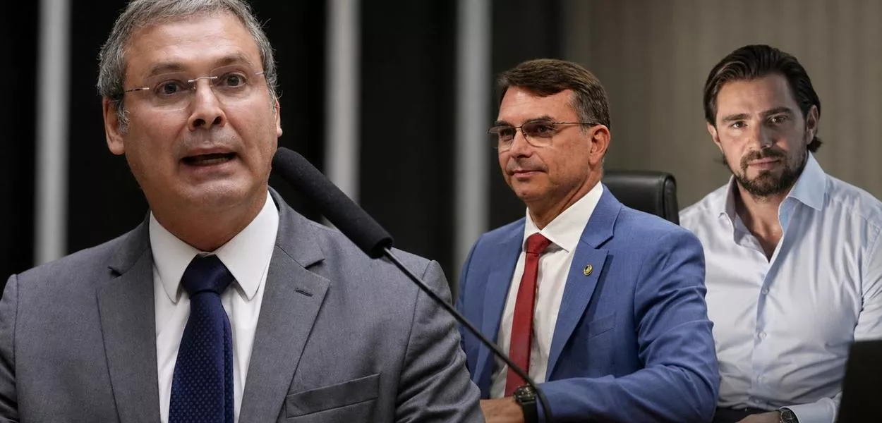 Lindbergh Farias, Flávio Bolsonaro e Daniel Vorcaro