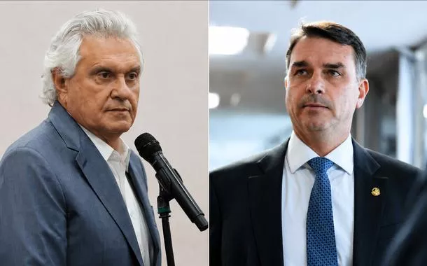 Ronaldo Caiado e Flávio Bolsonaro
