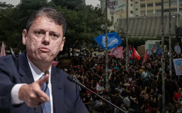 Estudantes e sindicalistas de SP protestam contra governo Tarcísio