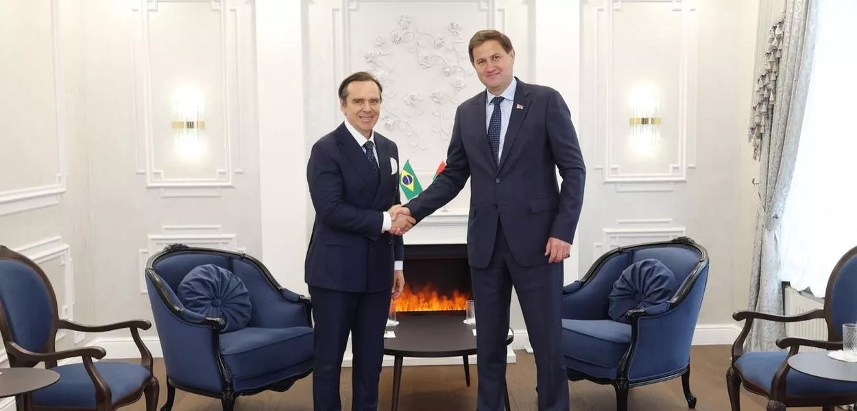 O embaixador brasileiro em Minsk, Bernard Kling, foi recebido em uma visita de cortesia pelo chanceler belarusso Maxim Ryzhenkov