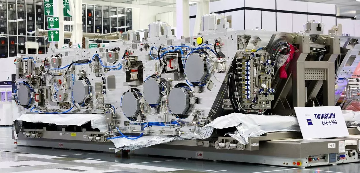 Módulo inferior de uma máquina High NA EUV de US$ 400 milhões fabricada pela ASML