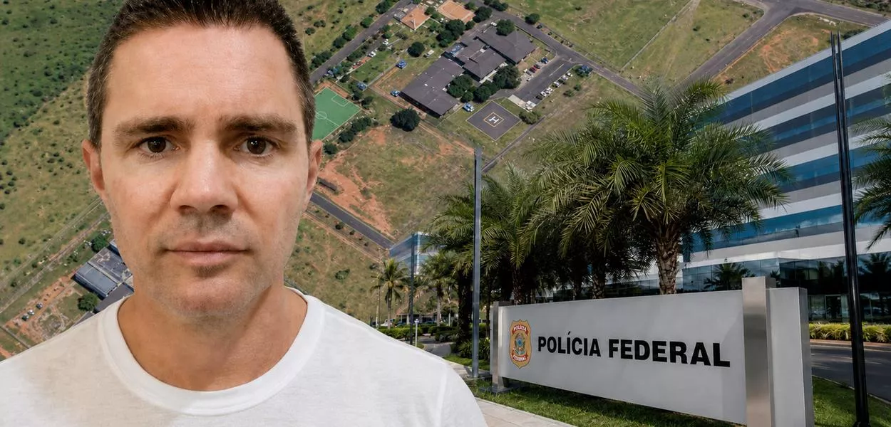 Danmiel Vorcaro, a PF no Distrito Federal e, ao fundo, a Papudinha