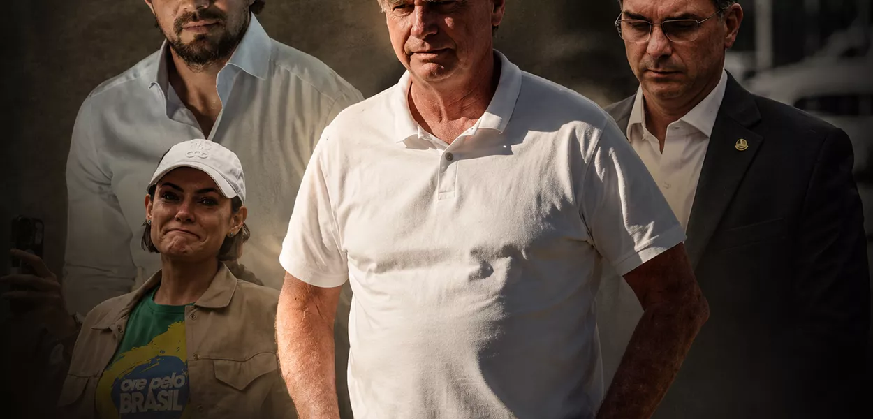 Jair Bolsonaro, Michelle Bolsonaro, Flávio Bolsonaro e Daniel Vorcaro
