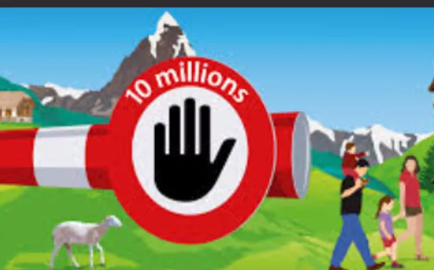 Cartaz de campanha xenofóbica na Suíça