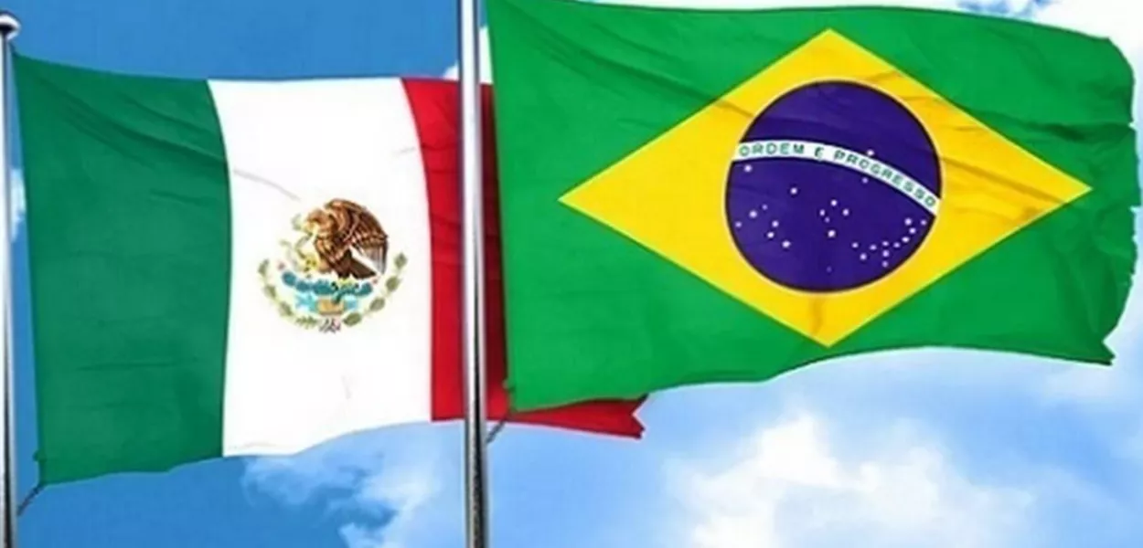Bandeiras do México e do Brasil 