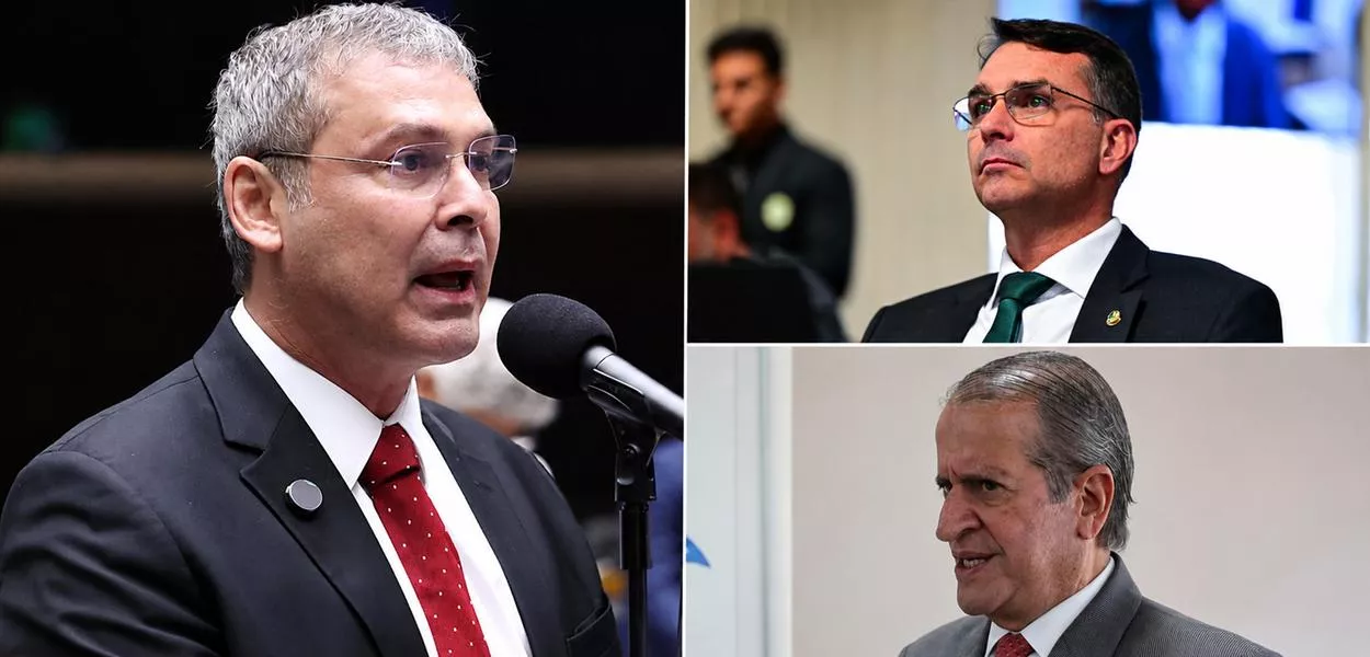 Lindbergh Farias, Valdemar Costa Neto e Flávio Bolsonaro