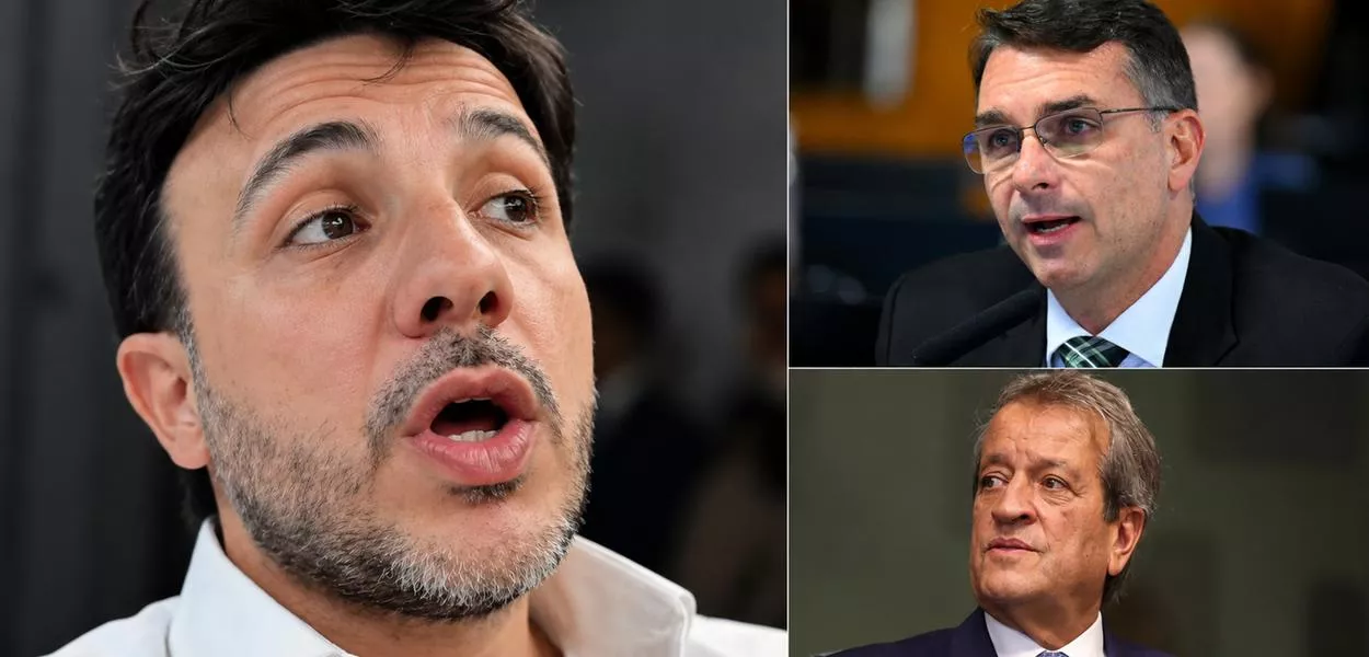 Renan Santos, Flávio Bolsonaro e Valdemar Costa Neto