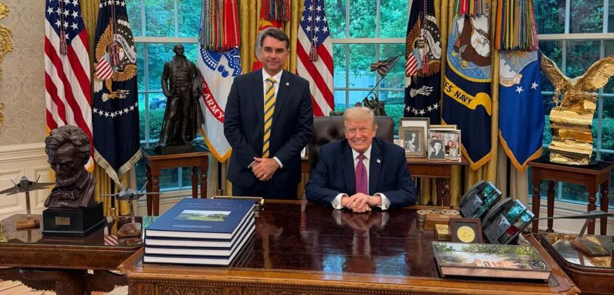 Flávio Bolsonaro e Donald Trump