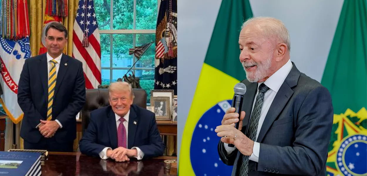 Flávio Bolsonaro, Donald Trump e Lula