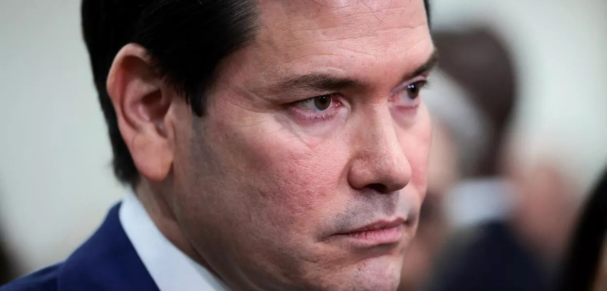 O secretário de Estado dos EUA, Marco Rubio, durante reunião com parlamentares em Washington, D.C., EUA, sobre ataque dos EUA à Venezuela - 07/01/2026 