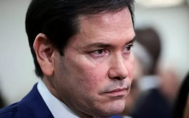 O secretário de Estado dos EUA, Marco Rubio, durante reunião com parlamentares em Washington, D.C., EUA, sobre ataque dos EUA à Venezuela - 07/01/2026 
