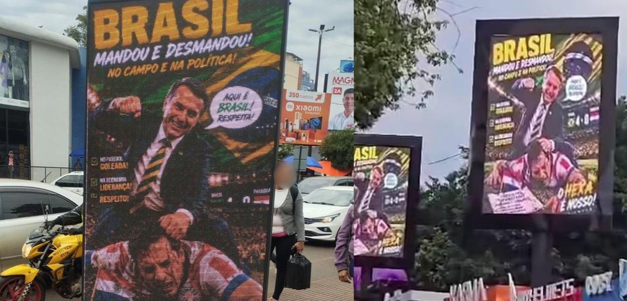 Cover image for Cartaz de Bolsonaro na fronteira gera revolta popular e intervenção de presidente do Paraguai