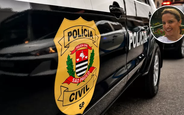Viatura da Polícia Civil de São Paulo e Karina Ferreira Gama