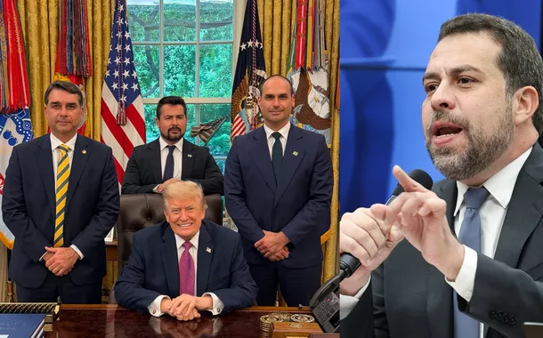 Flávio Bolsonaro, Donald Trump, Paulo Figueiredo, Eduardo Bolsonaro e Guilherme Boulos