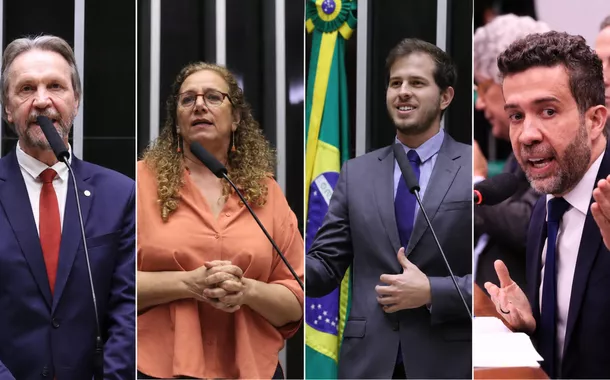 Pedro Uczai, Jandira Feghali, Pedro Campos e André Janones