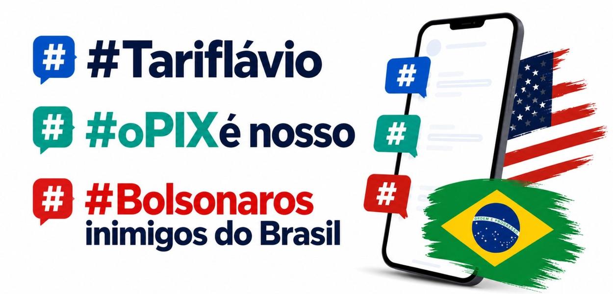Cover image for 'Tariflávio', 'o PIX é nosso' e 'Bolsonaros inimigos do Brasil': as hashtags que dominaram as redes após o tarifaço dos EUA