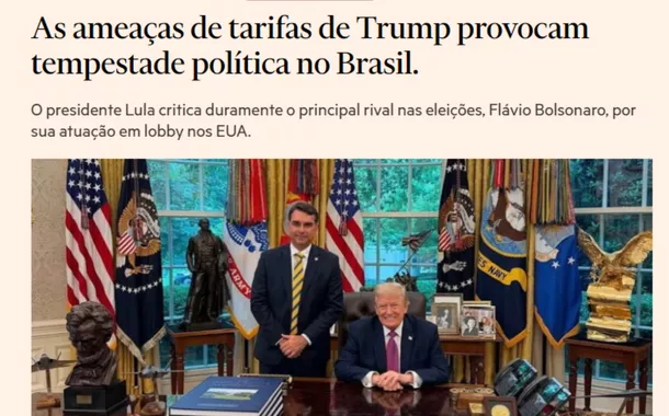 Imprensa internacional cita "lobby" de Flávio Bolsonaro junto a Trump contra o Brasil