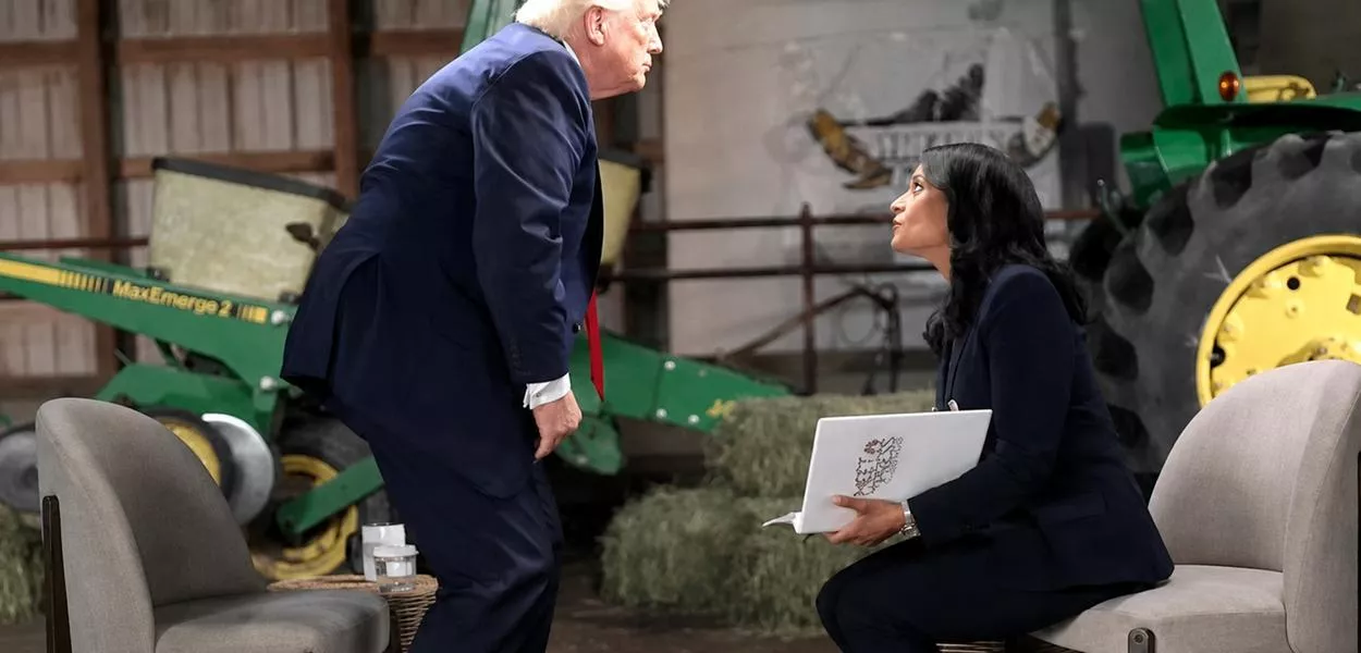 Donald Trump abandona entrevista após desentendimentos com jornalista Kristen Welker, da NBC 