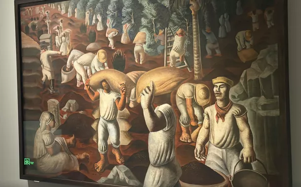 Obra clássica de Portinari, sobre o café. exposta na China