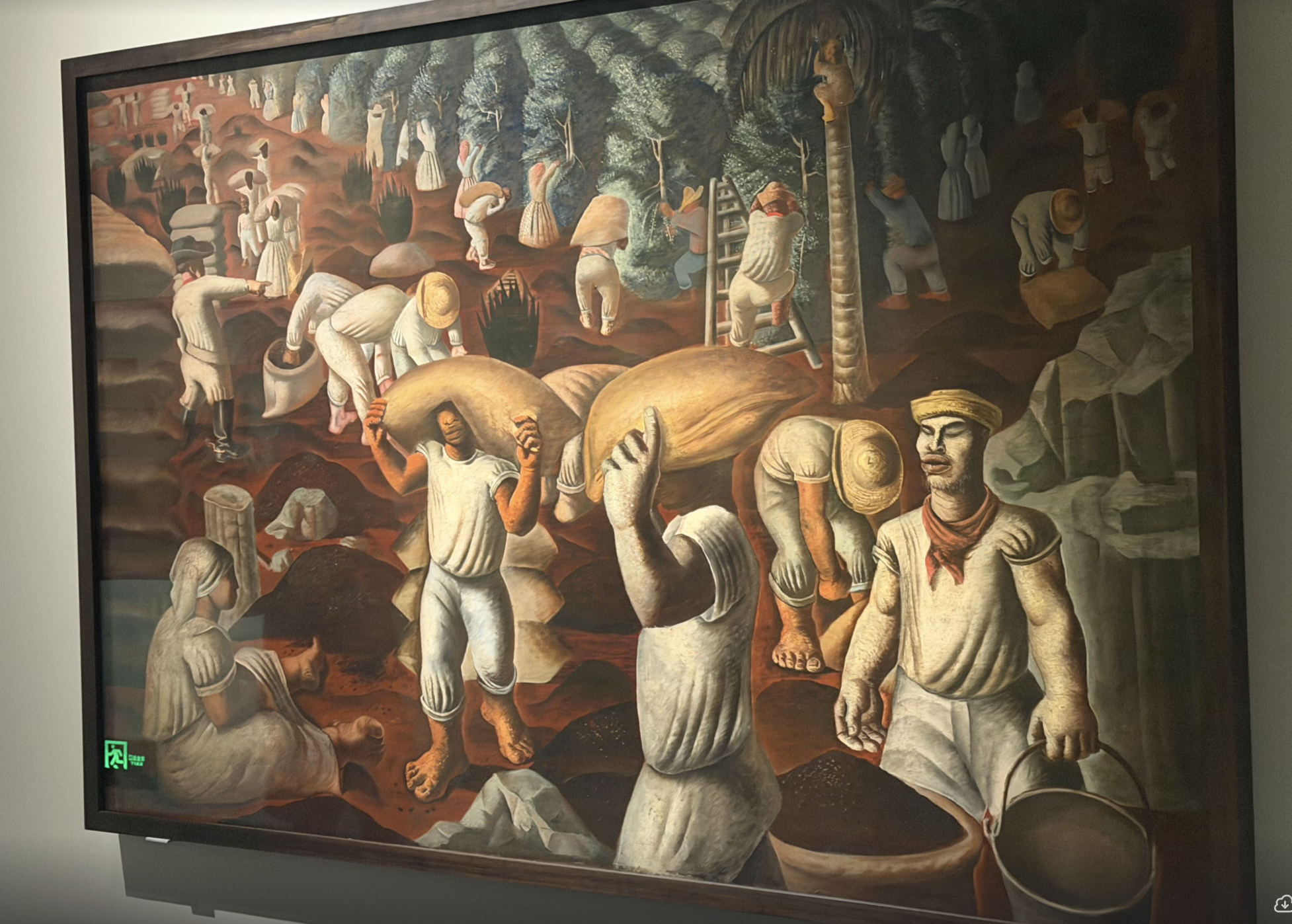 Obra clássica de Portinari, sobre o café. exposta na China