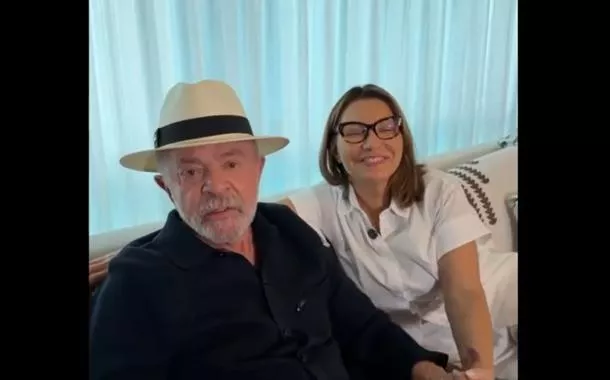 Presidente Lula ao lado da primeira dama Janja