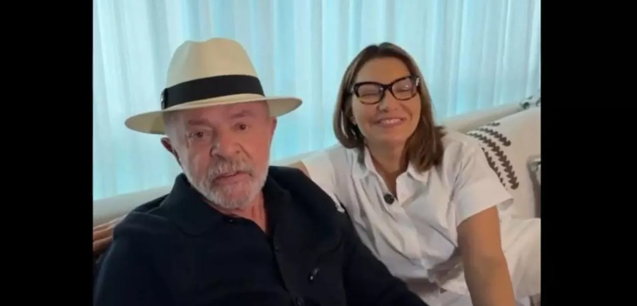 Presidente Lula ao lado da primeira dama Janja
