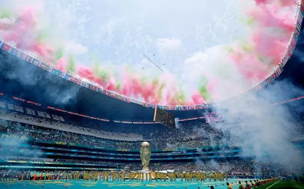 Futebol – Copa do Mundo da FIFA 2026 – Grupo A – México x África do Sul – Estádio Azteca, Cidade do México, México – 11 de junho de 2026. Vista geral durante a cerimônia de abertura antes da partida