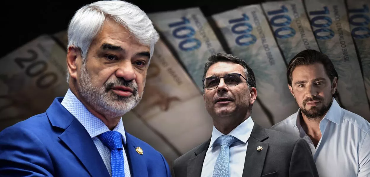 Humberto Costa, Flávio Bolsonaro, Daniel Vorcaro e notas de dinheiro