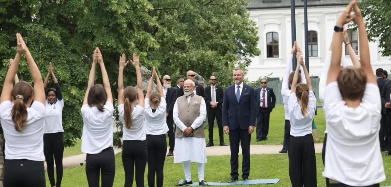 Narendra Modi e Peter Pellegrini